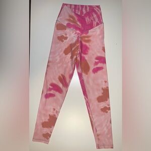 Aerie Pink and Brown Tie-Dye Leggings